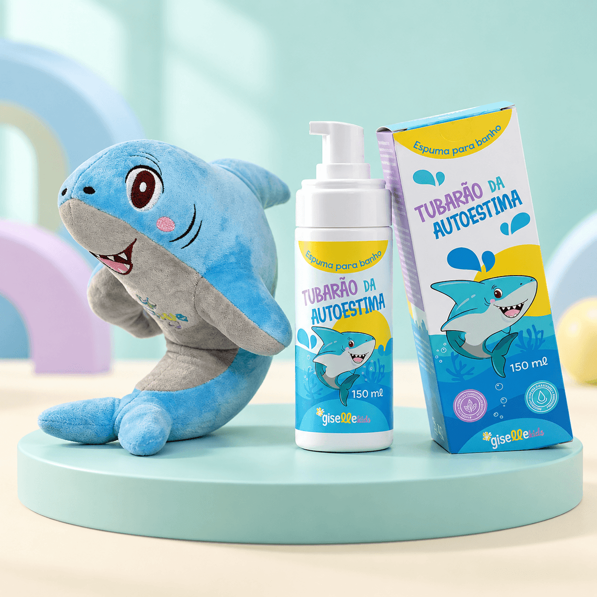 Kit Tubarão: Mascote Tubarão JOCA e Espuma da Autoestima
